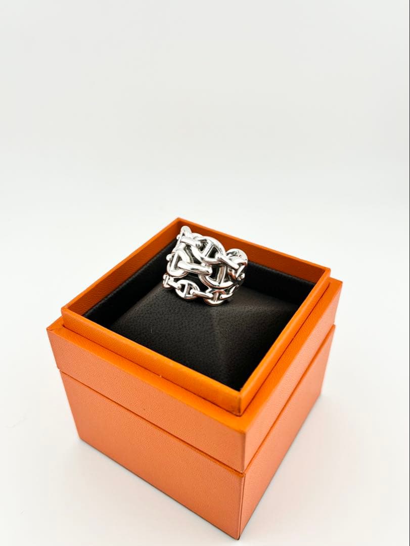 【美品】エルメス シェーヌダンクルGM SV925 リング 13号 箱付