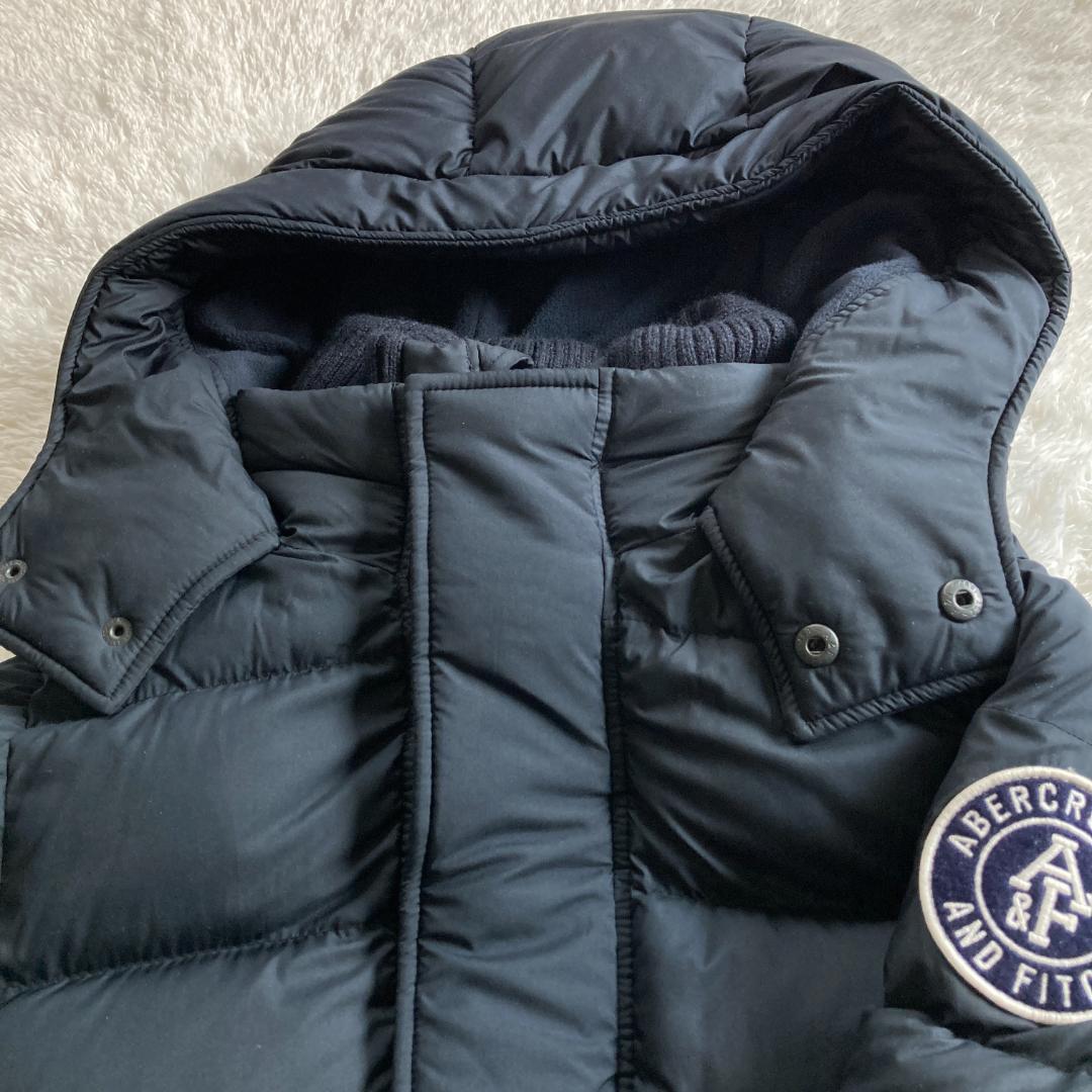 アバクロ フード付き キルティング ジャケット ネイビー