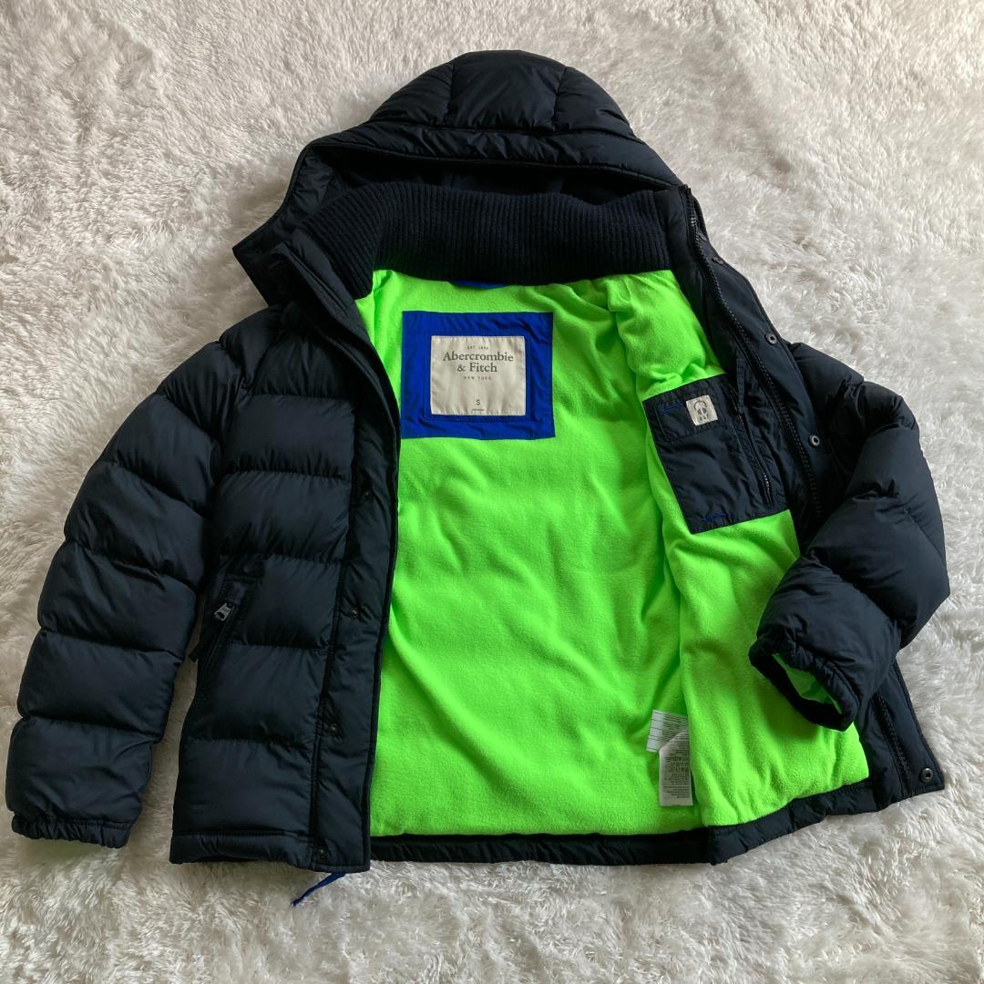 アバクロ フード付き キルティング ジャケット ネイビー