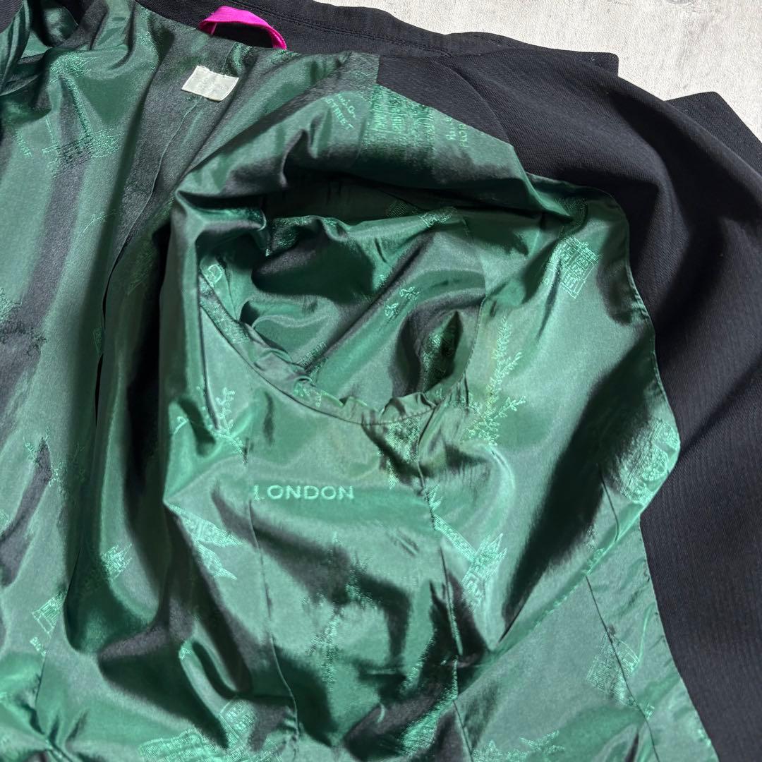 美品 ポールスミス スーツ パンツ ブラック 裏地グリーン 38 40