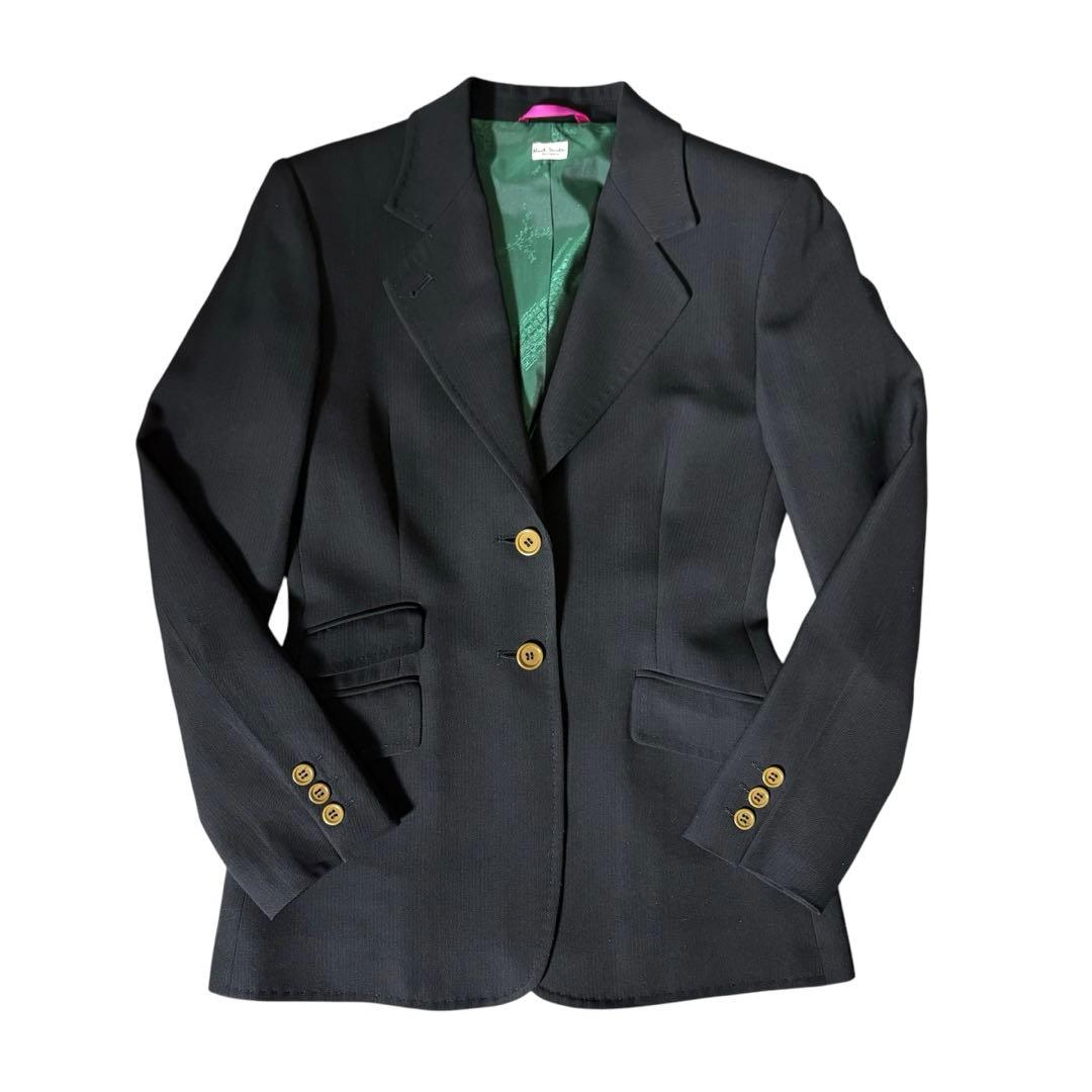 美品 ポールスミス スーツ パンツ ブラック 裏地グリーン 38 40