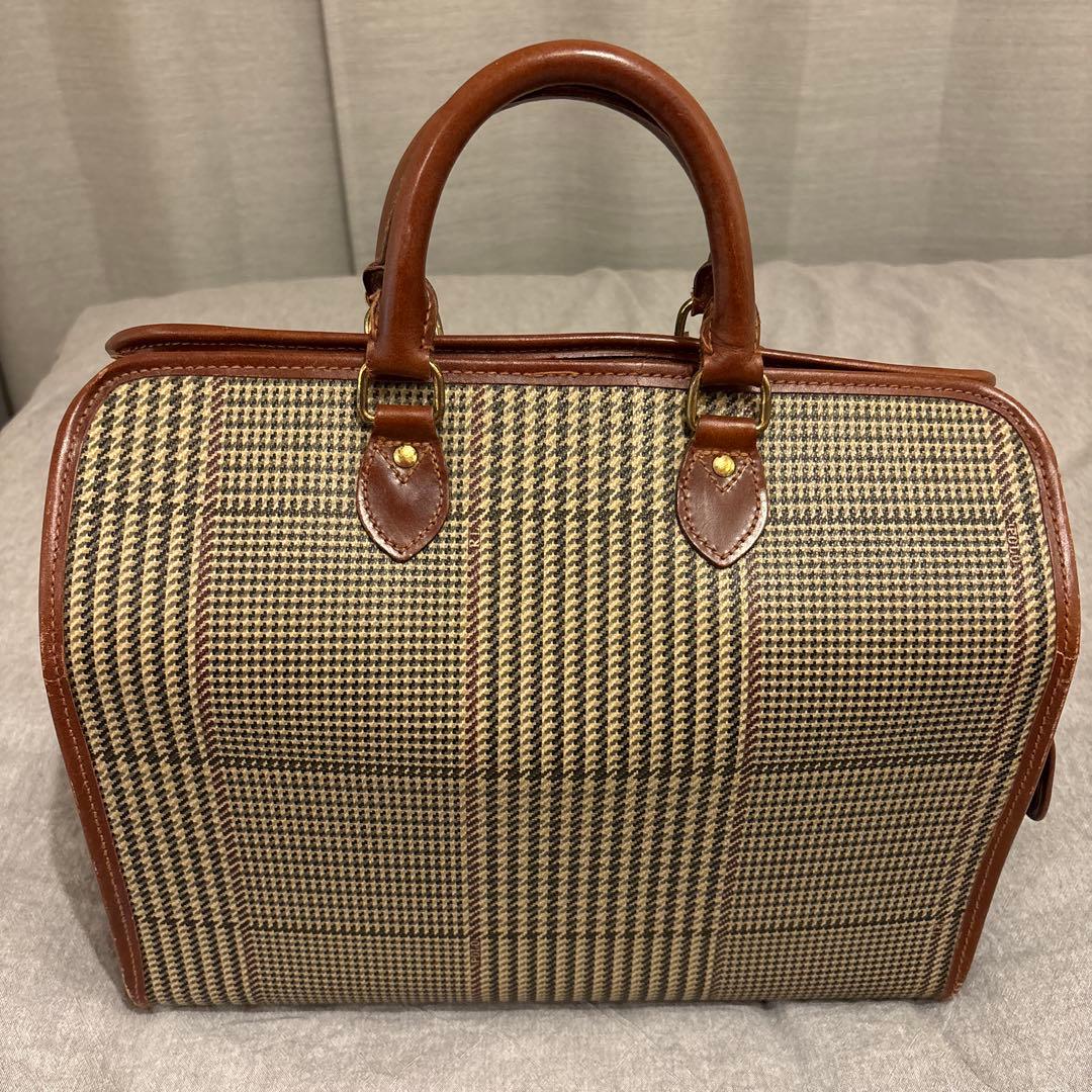 POLO チェック柄 ボストンバッグ