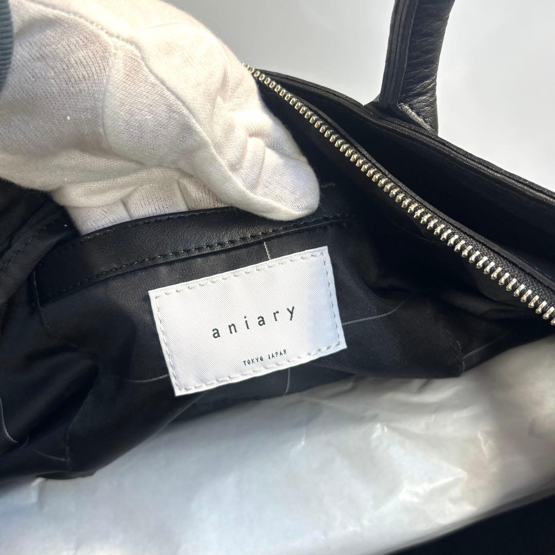 新品未使用 aniary アニアリ レザー トートバッグ A4収納 ブラック