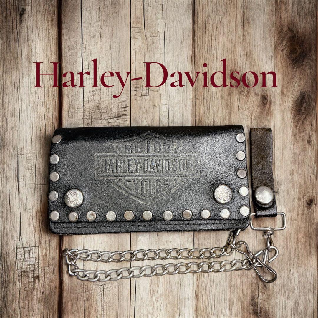 希少 Harley-Davidson レザーウォレット チェーン付き