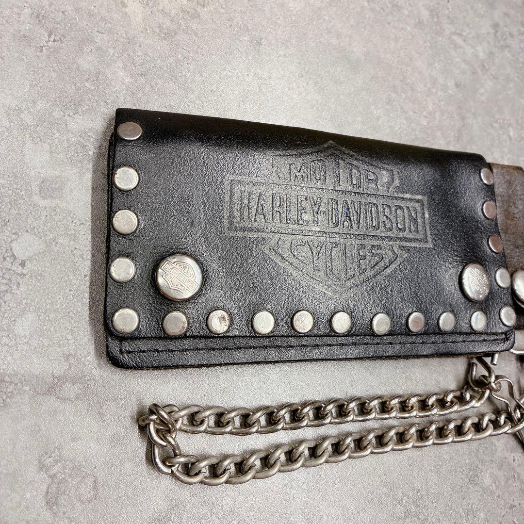 希少 Harley-Davidson レザーウォレット チェーン付き