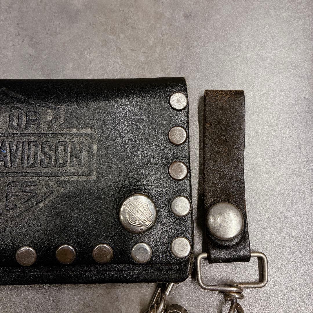 希少 Harley-Davidson レザーウォレット チェーン付き