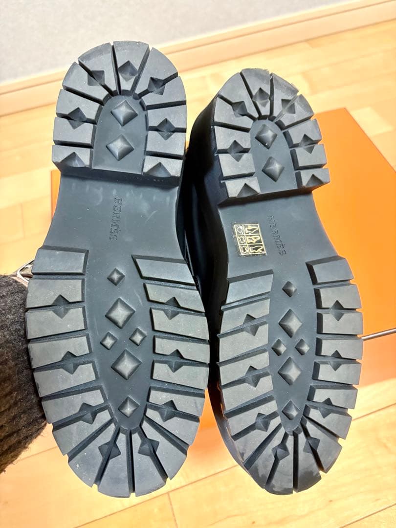 【美品】HERMÈSエルメス厚底ローファー ヒッチ希少