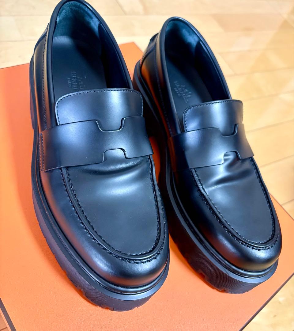 【美品】HERMÈSエルメス厚底ローファー ヒッチ希少