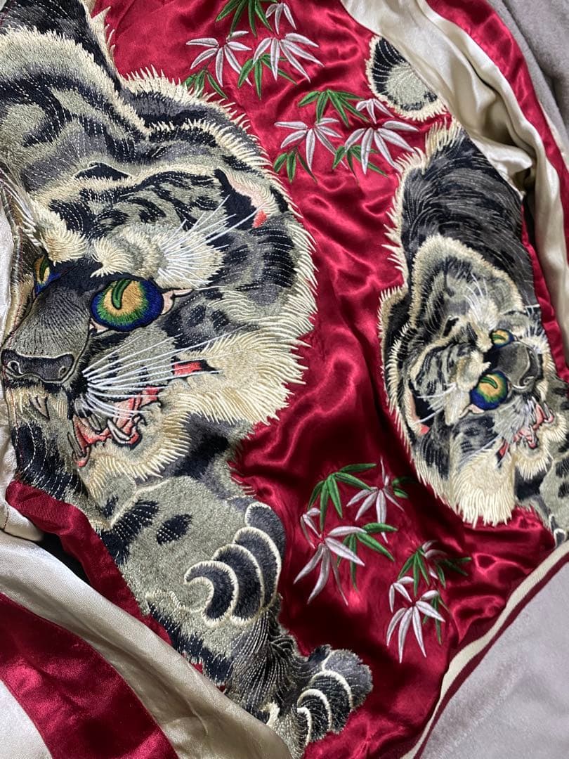 百花繚乱 美品 虎龍 日本限定 スカジャン サテン unisex vintage