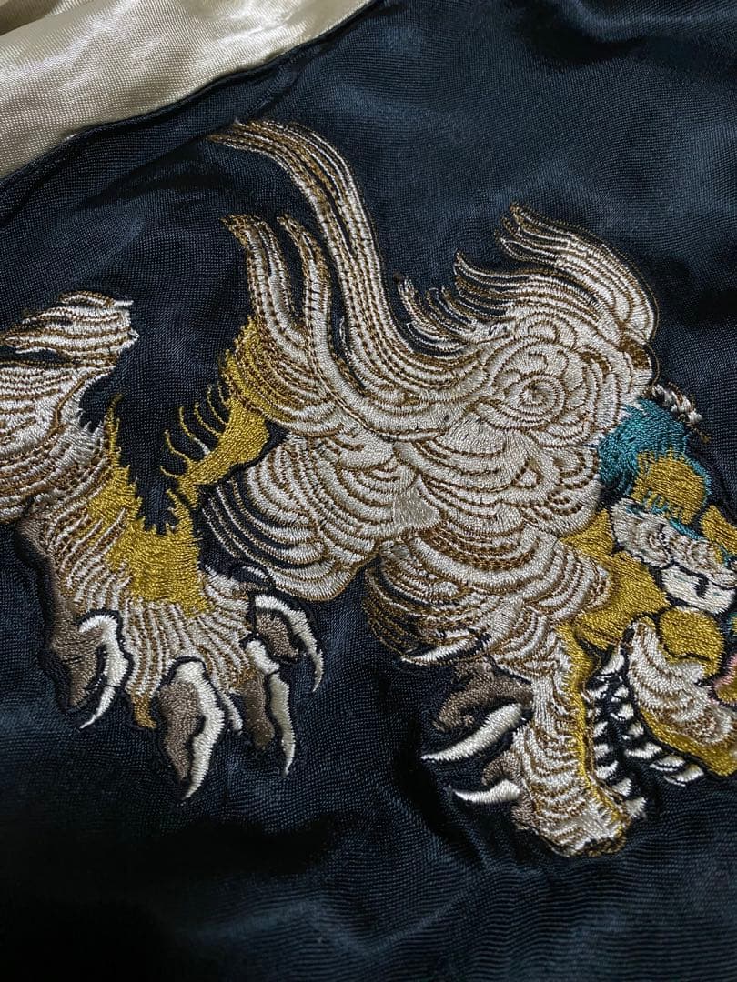 百花繚乱 美品 虎龍 日本限定 スカジャン サテン unisex vintage
