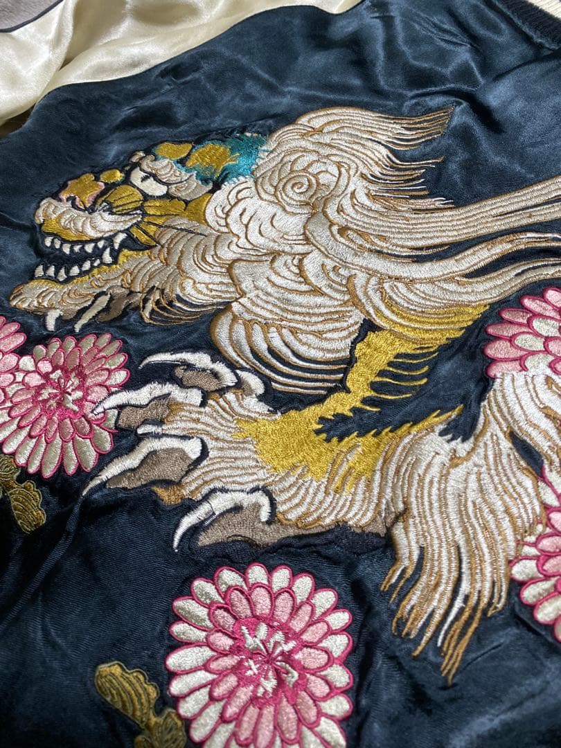 百花繚乱 美品 虎龍 日本限定 スカジャン サテン unisex vintage