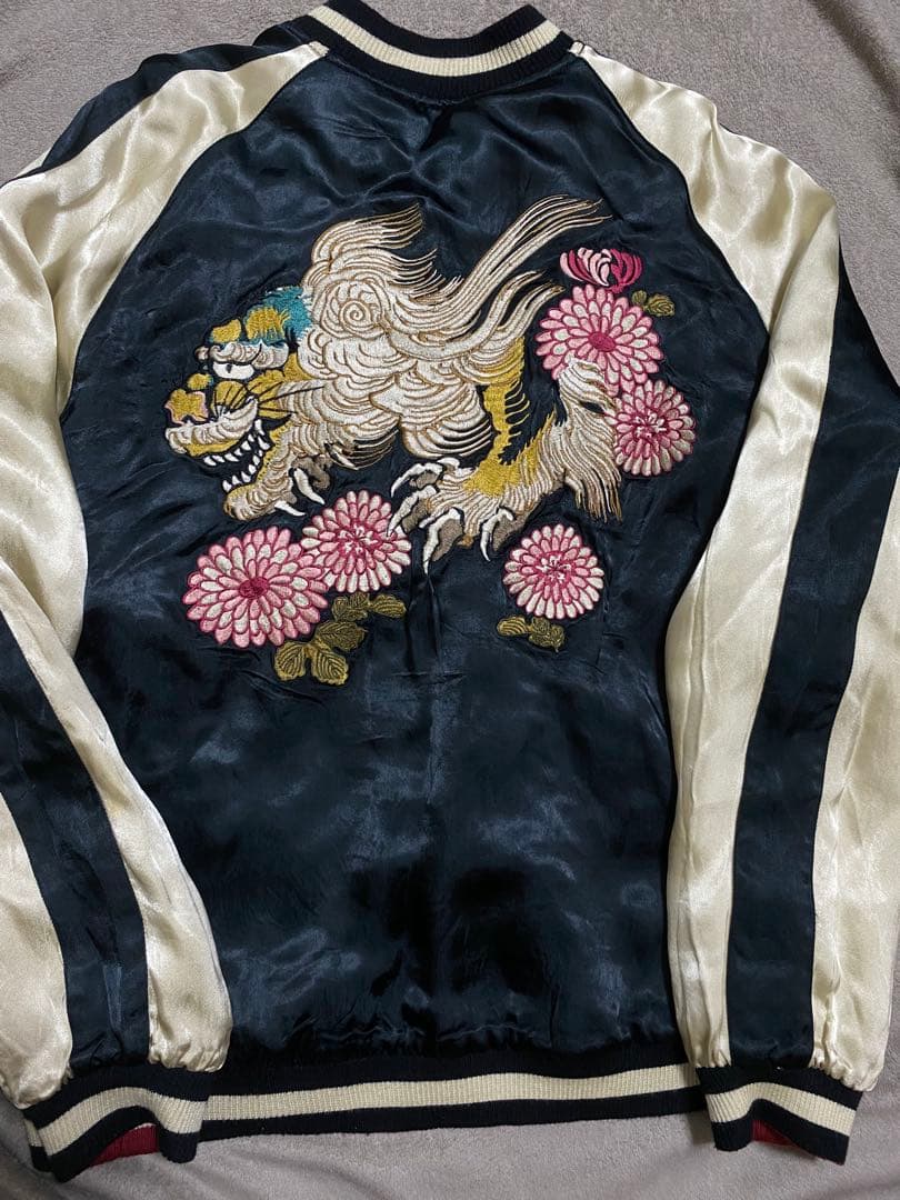 百花繚乱 美品 虎龍 日本限定 スカジャン サテン unisex vintage