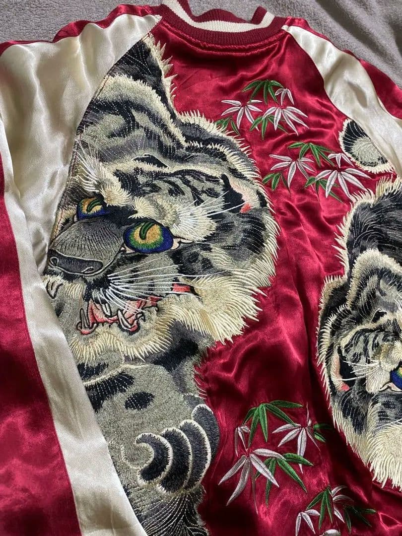 百花繚乱 美品 虎龍 日本限定 スカジャン サテン unisex vintage