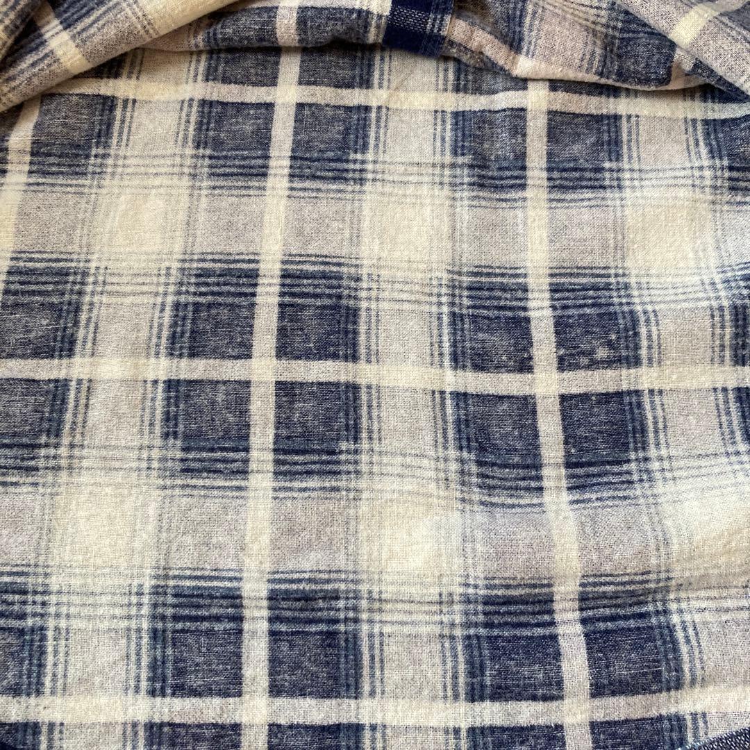 90's essentials プリントネルシャツ　L シャドーチェック