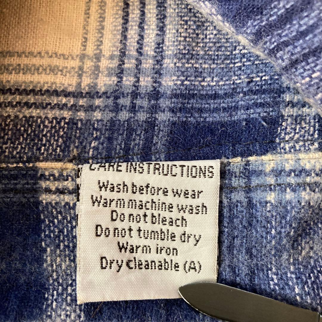 90's essentials プリントネルシャツ　L シャドーチェック