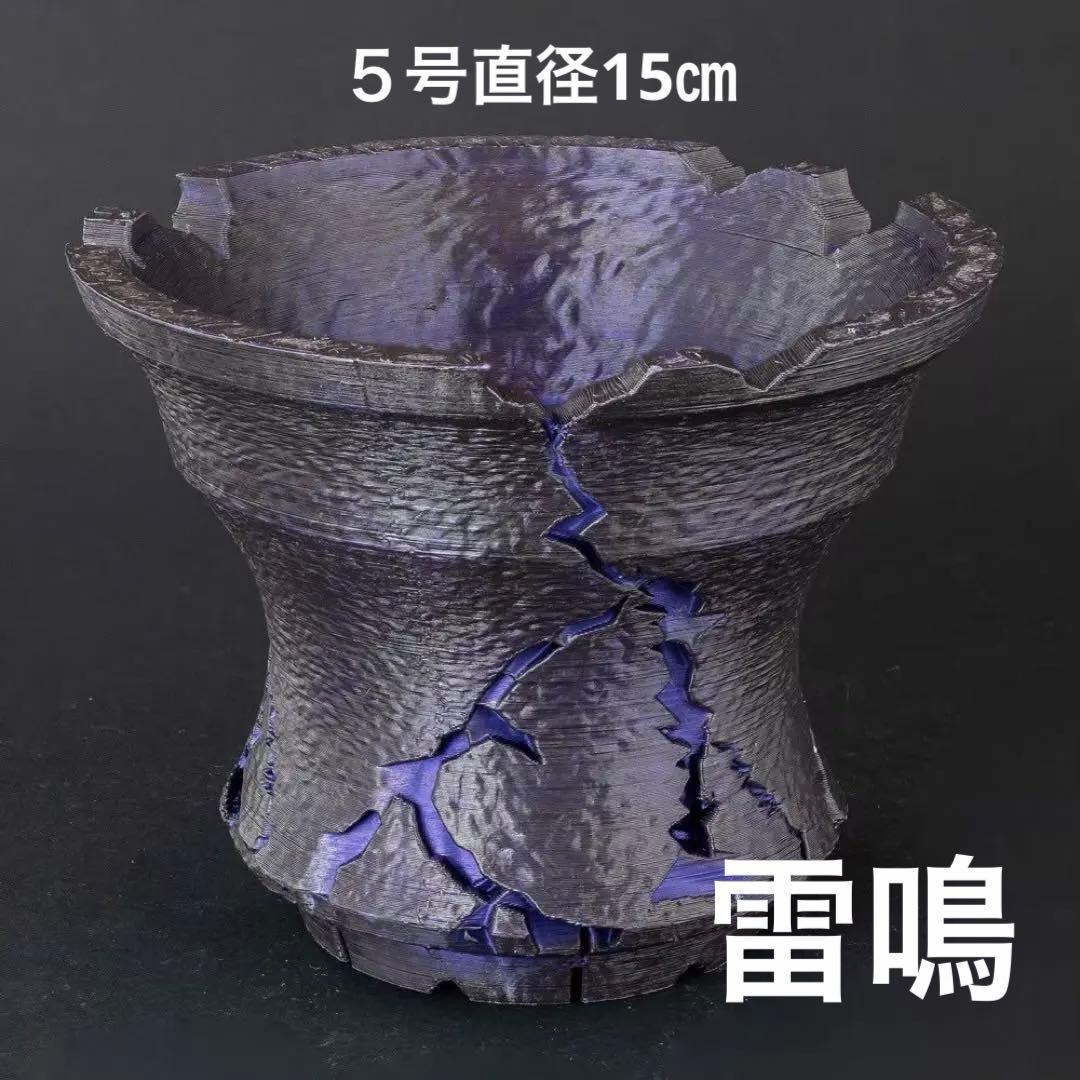 雷鳴〜紫〜　雷鳴〜金〜　５号直径15㎝　3dプリンター鉢　作家鉢　アガベ