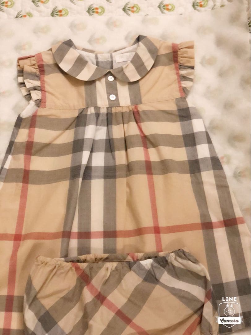 約2.8万美品本物バーバリーBurberry上質コットンチェック柄ワンピース