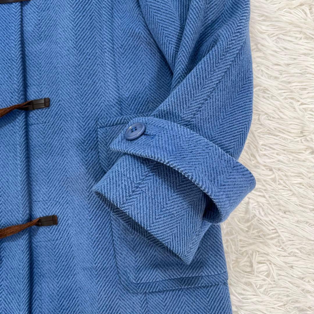 美品♡ヨークランド　ダッフルコート　ヘリンボーン　希少カラー　ブルー