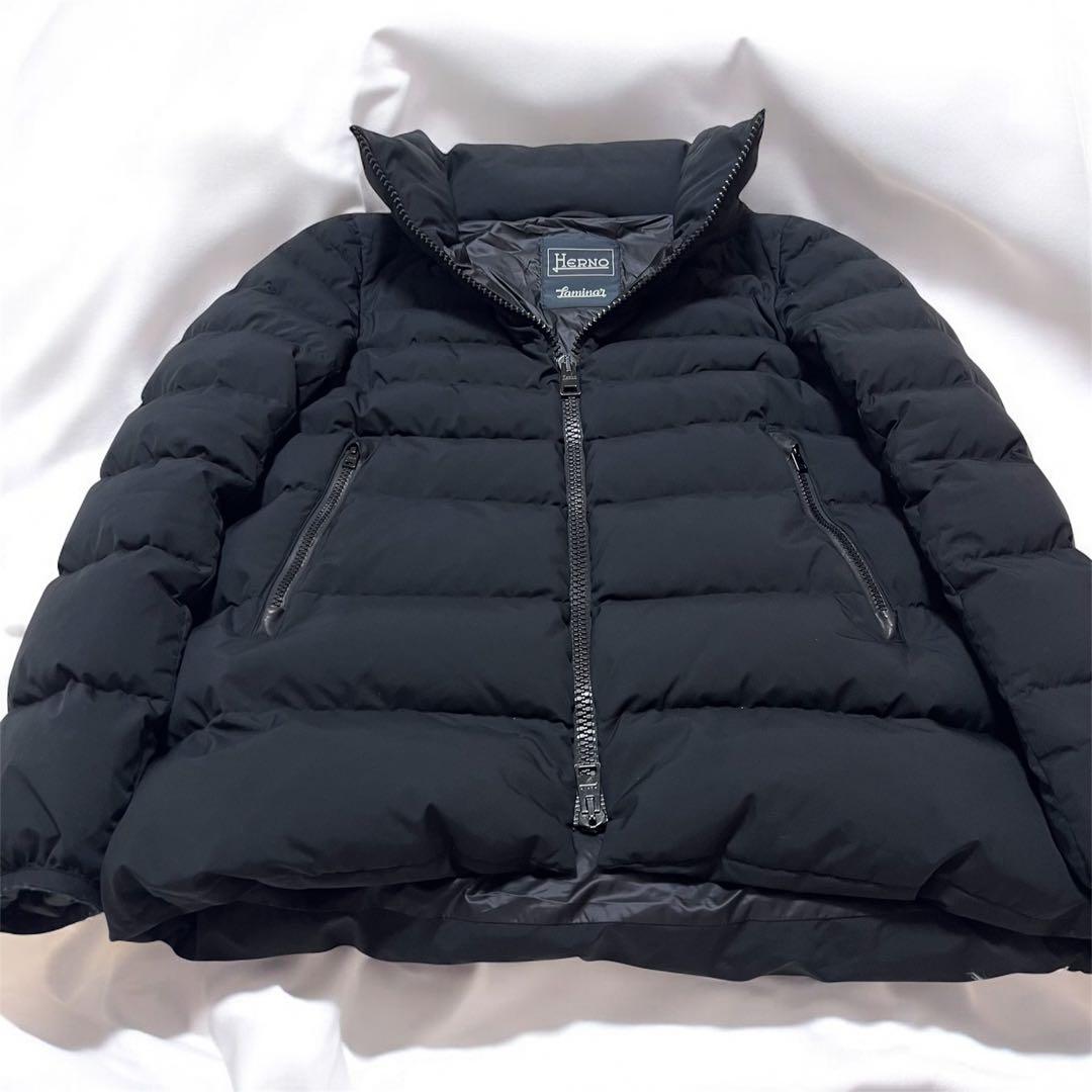 【極美品】 ヘルノ ラミナー ウィンドストッパー ダウンジャケット 42 黒