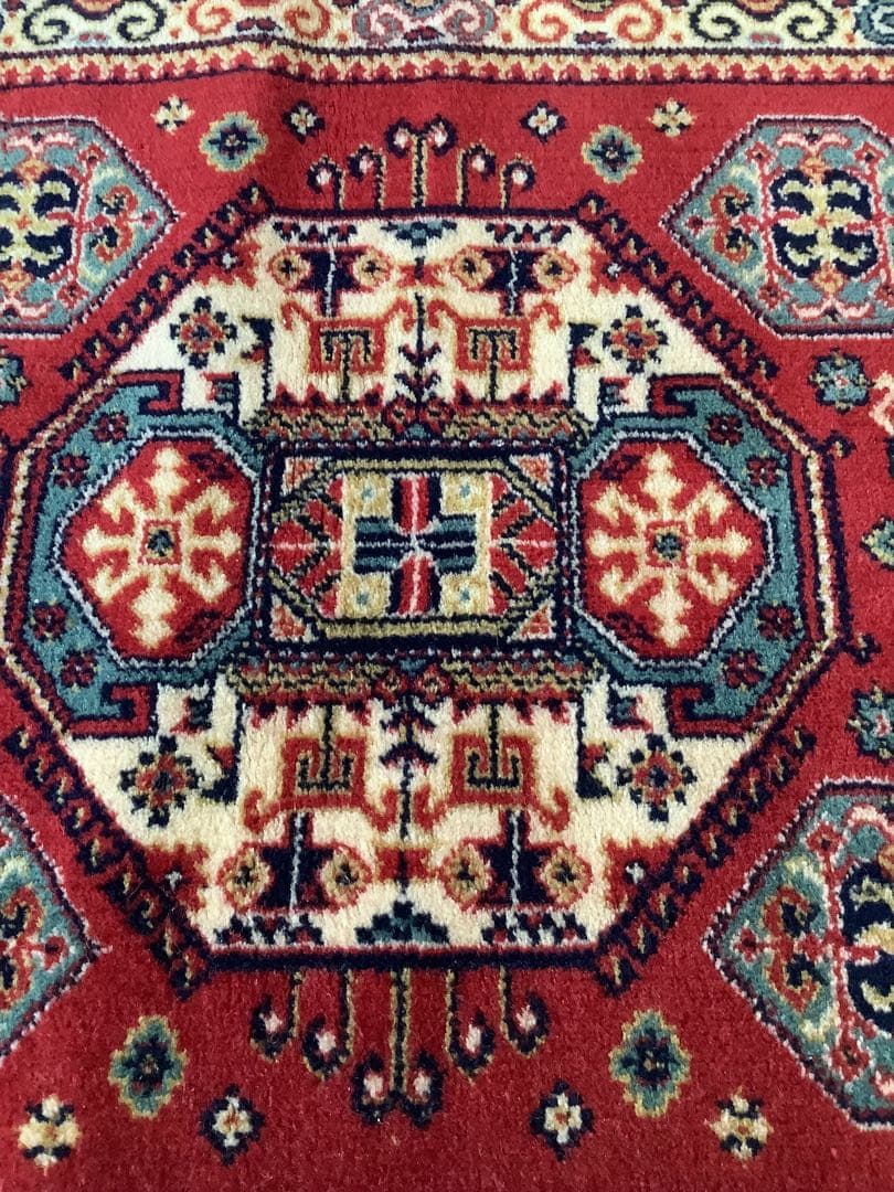 ヴィンテージラグ　トライバルデザイン ウールラグ 約 140×71cm