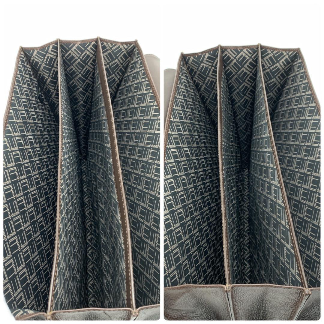 ダンヒル 鍵付き ハンド トート ビジネスバッグ ブリーフケース 本革 茶