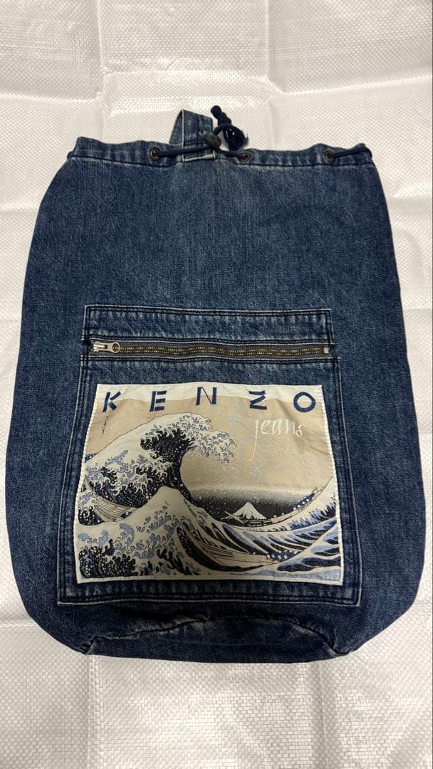 KENZO JEANS 葛飾北斎浮世絵デザイン　デニムワンショルダーバック