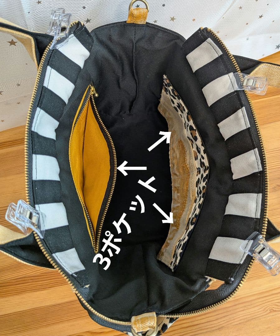 オレンジデニムリメイクバッグ（L）No.842☆ハンドバッグ　横長ポーチ