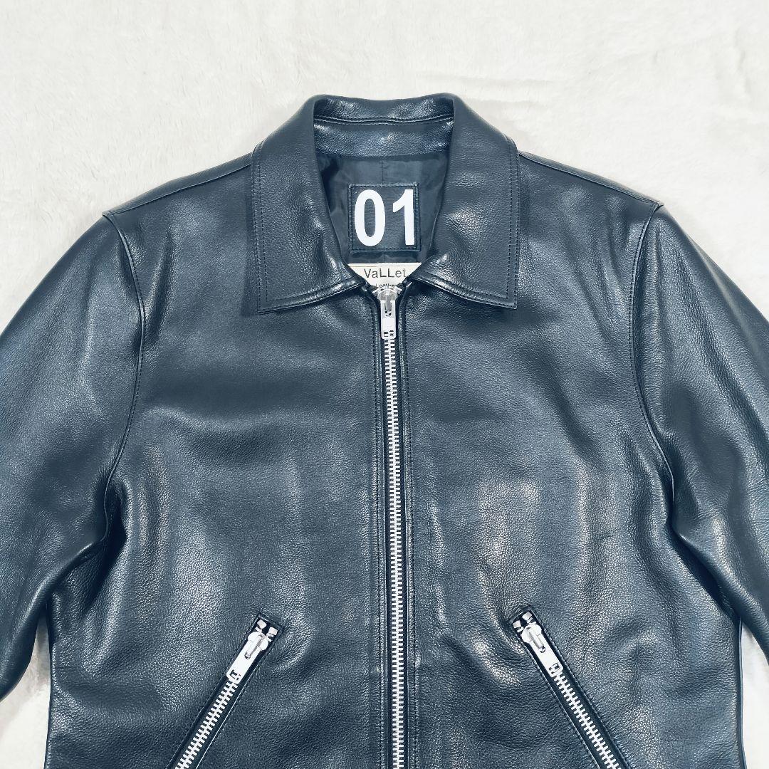 【美品☆XL】ヴァレット VALLET 01 シングルライダースジャケット　黒