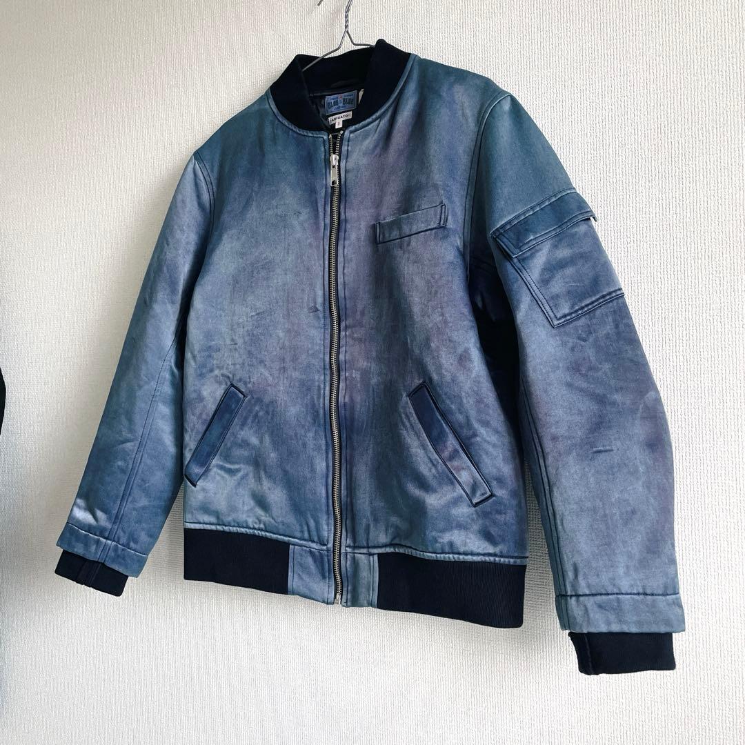 美品　BLUE BLUE インディゴナイロン　フライトジャケット　3 MA1