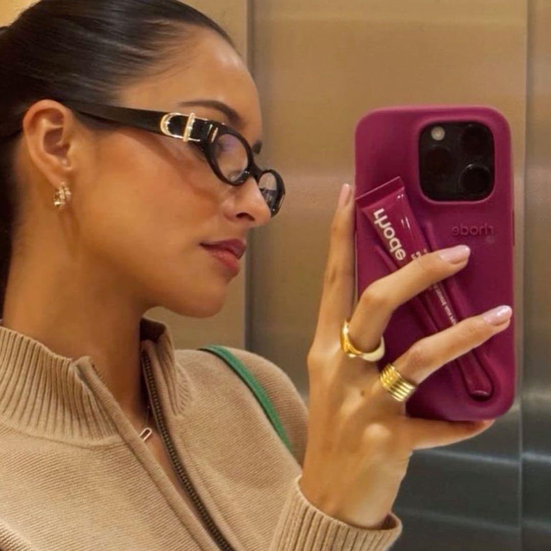 【全機種対応】 rhode raspberry iPhoneケースリップ付き