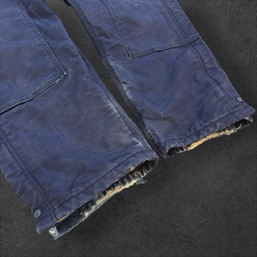 希少！ Carhartt キルティング オーバーオール 紺 【防寒・難燃仕様】