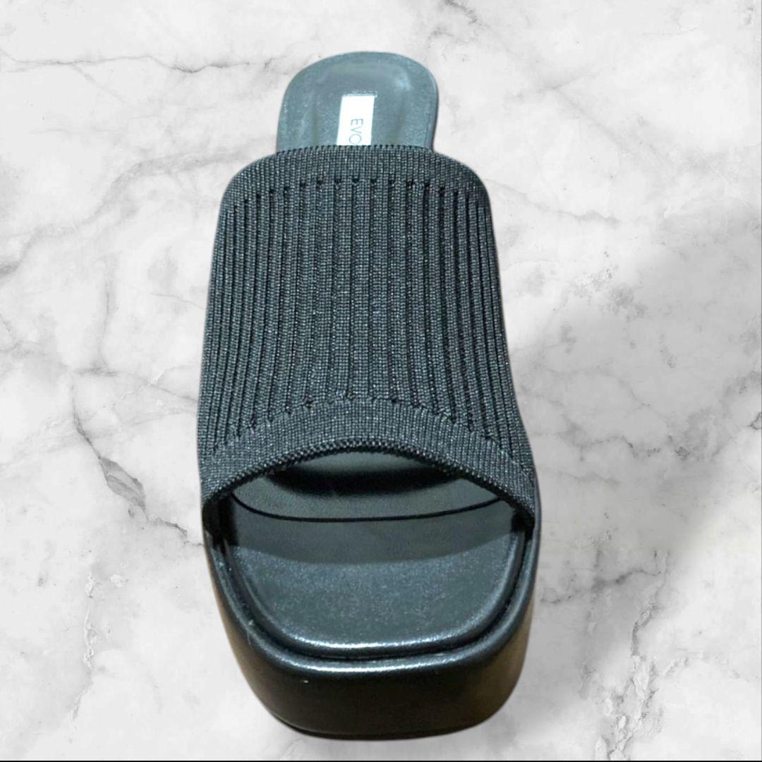 【ラスト1点早い者勝ち】EVOL クリアヒールミュール - ブラック　Lサイズ