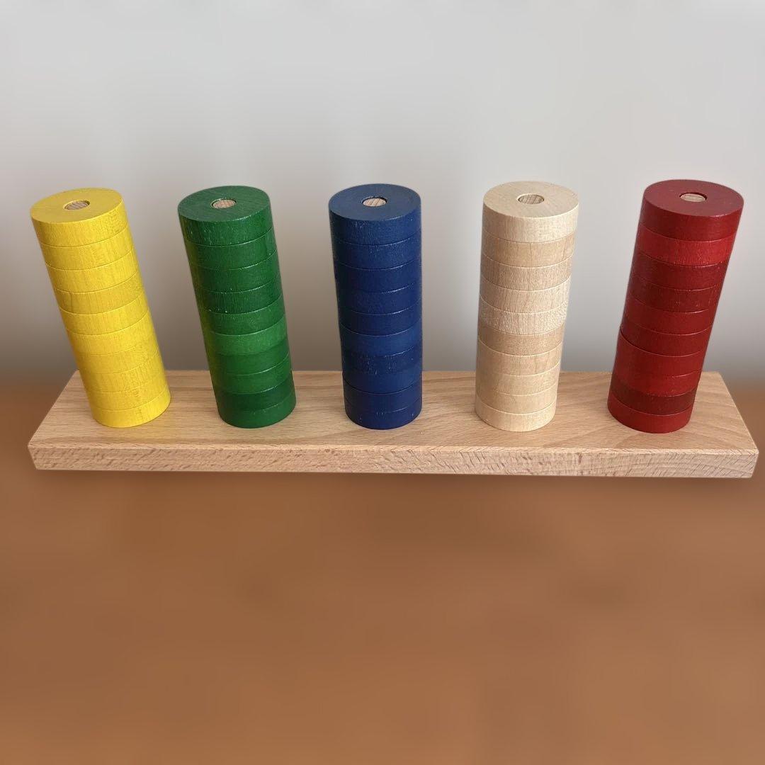 プラステン　ニック社　木製 知育玩具 円筒形 40個セット