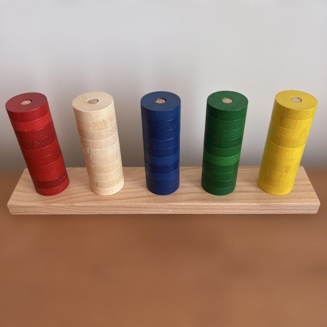 プラステン　ニック社　木製 知育玩具 円筒形 40個セット