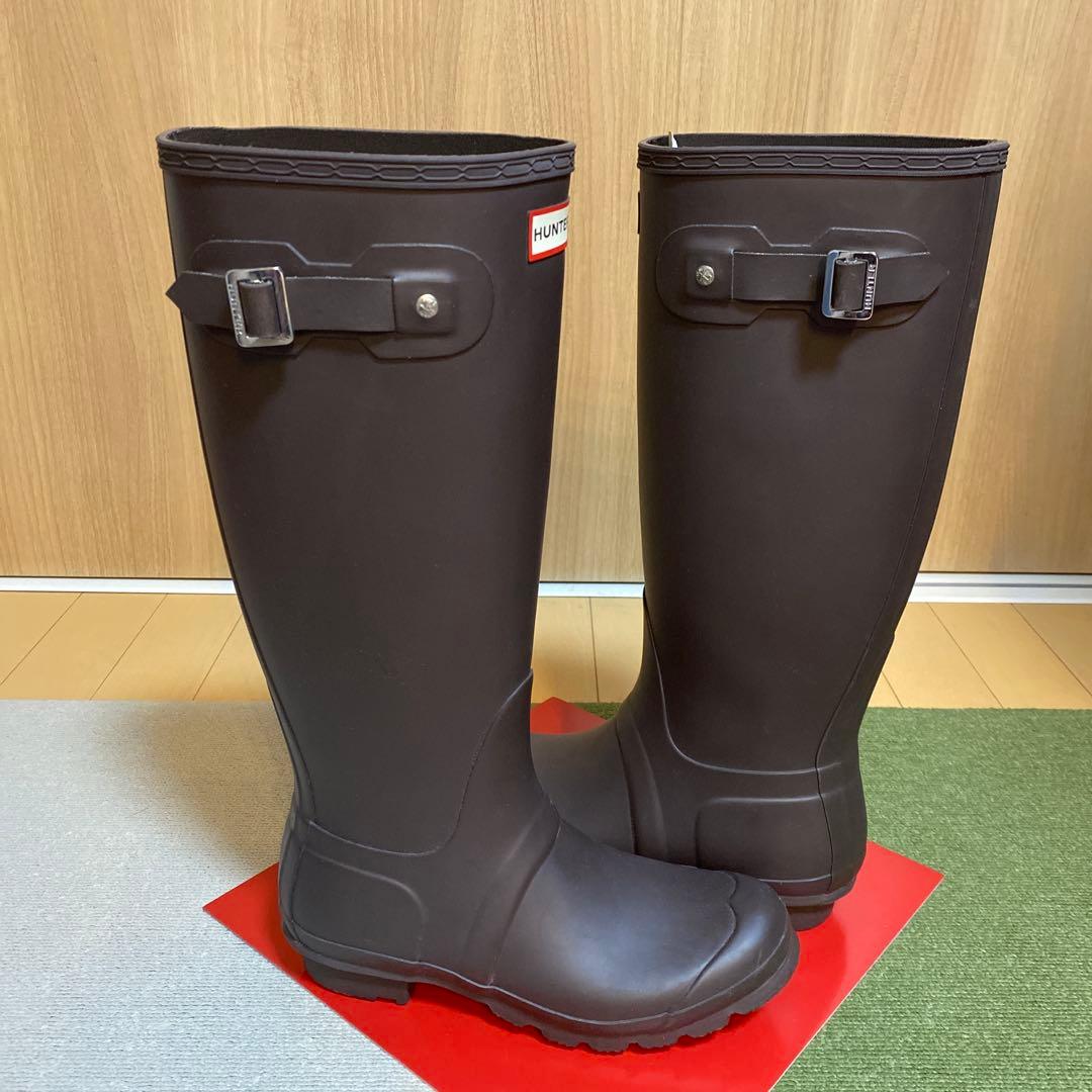 HUNTER ダークブラウン ロングブーツ
