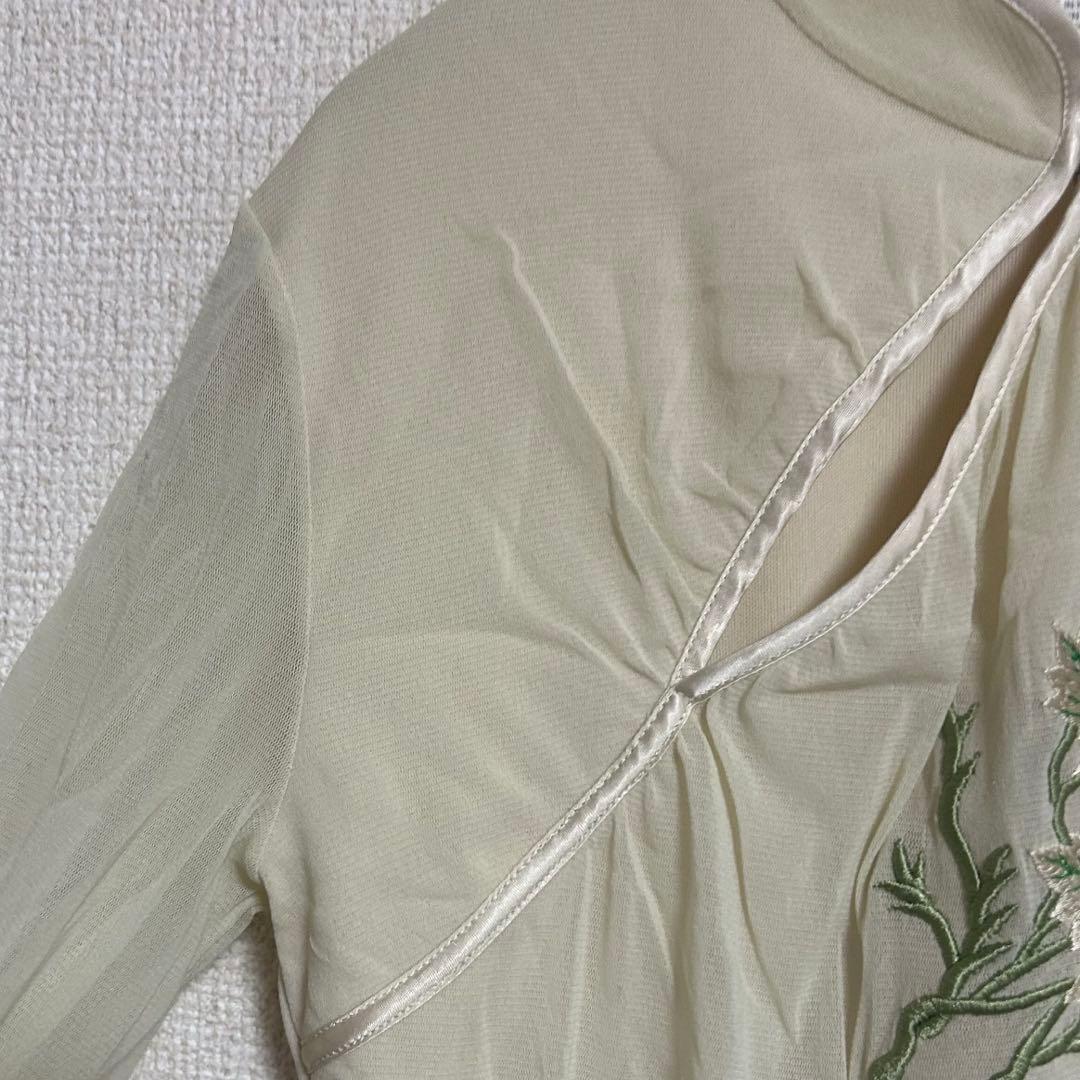 VIVIENNE TAM 花刺繍 シアートップス チャイナ風 長袖 セットアップ