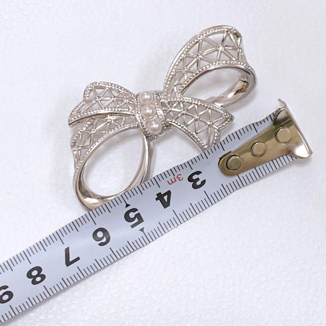 美品 ミキモト MIKIMOTO パール 真珠 ブローチ リボン