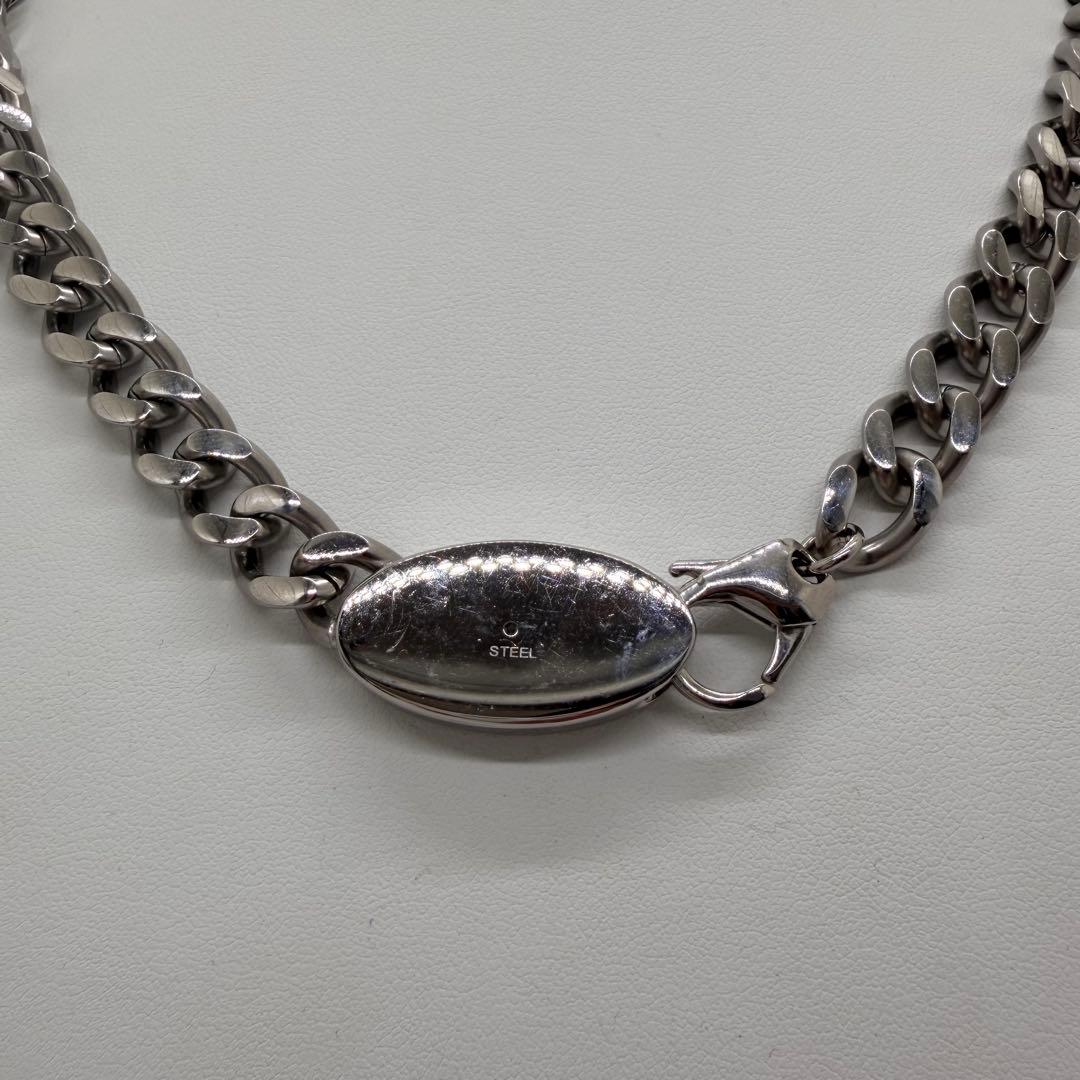 美品　ディーゼル　ネックレス　喜平　シルバー　ロゴプレート