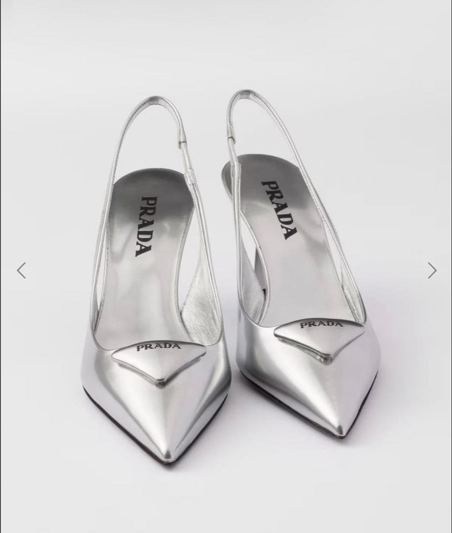 PRADA スリングバッグ パンプス メタリック
