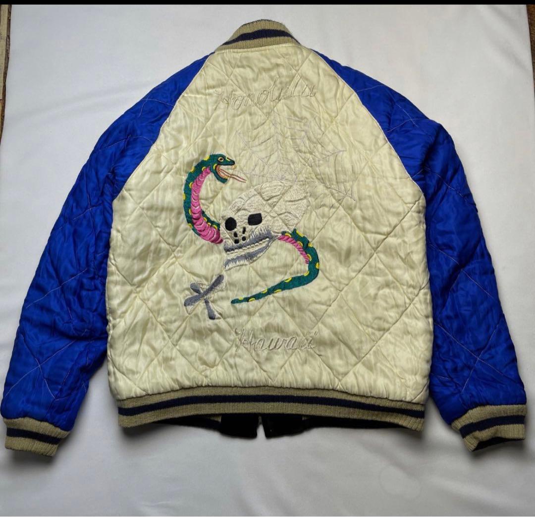 テーラー東洋40周年モデルリバーシブルベロアスカジャン黒ブラック別珍フラガール大