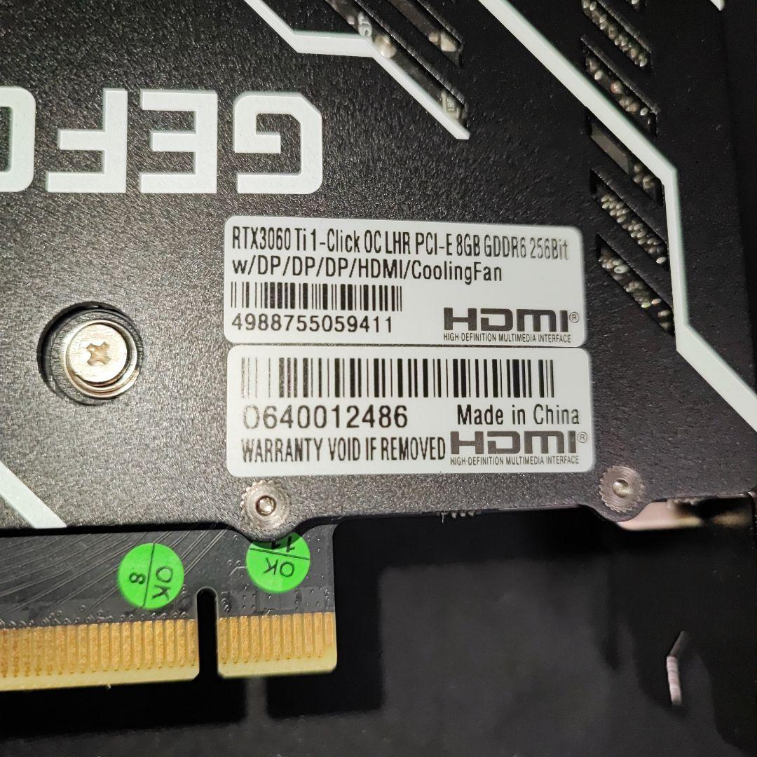 GeForce RTX3060Ti グラフィックボード GDDR6 8GB