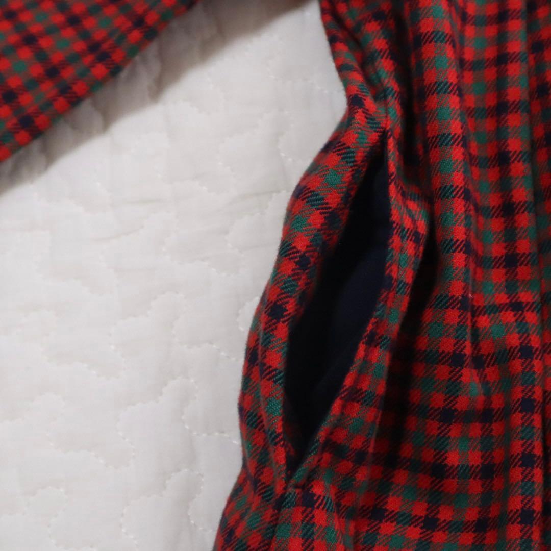 美品　familiar ファミリア　チェック　襟付き　ワンピース　90