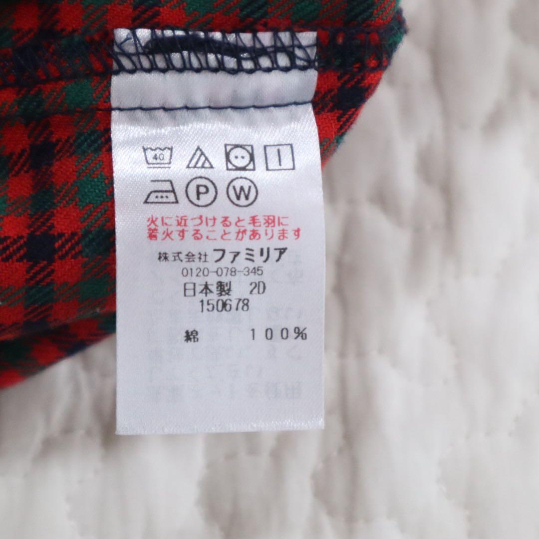 美品　familiar ファミリア　チェック　襟付き　ワンピース　90
