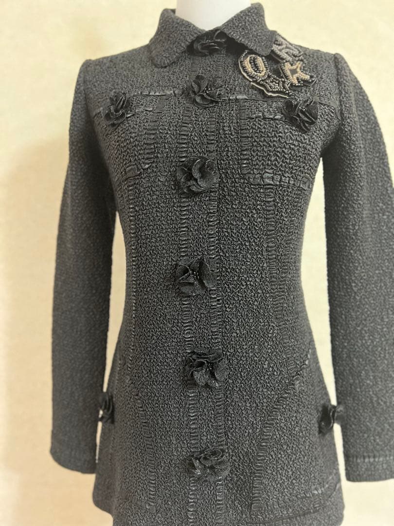 とみこ ✨美品✨ノコオーノ プリーツ フラワーモチーフ ジャケット