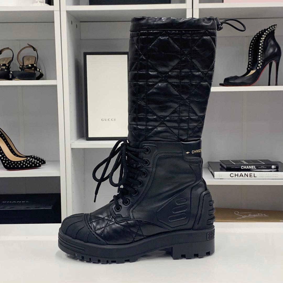 クリスチャンディオール DIORIRON キルティング レースアップ ブーツ