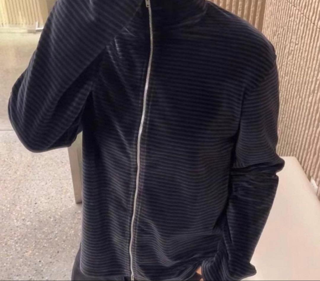 OUR LEGACY ブラックストライプジップアップジャケット48