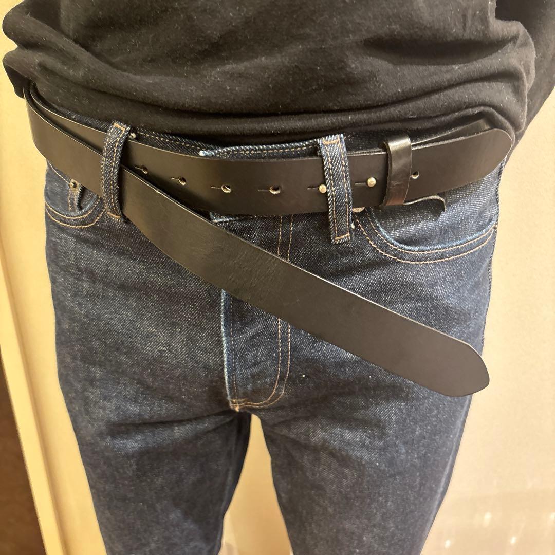 【美品】Maison Martin Margiela ブラックベルト 80
