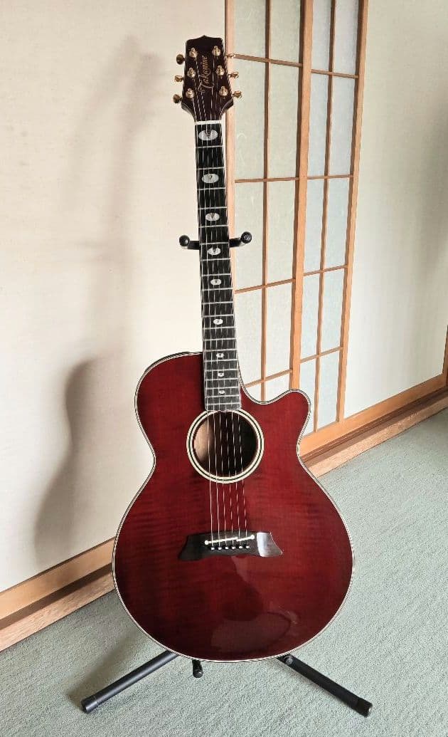 ナルト【美品】タカミネ NPT115　杢目ワインレッド