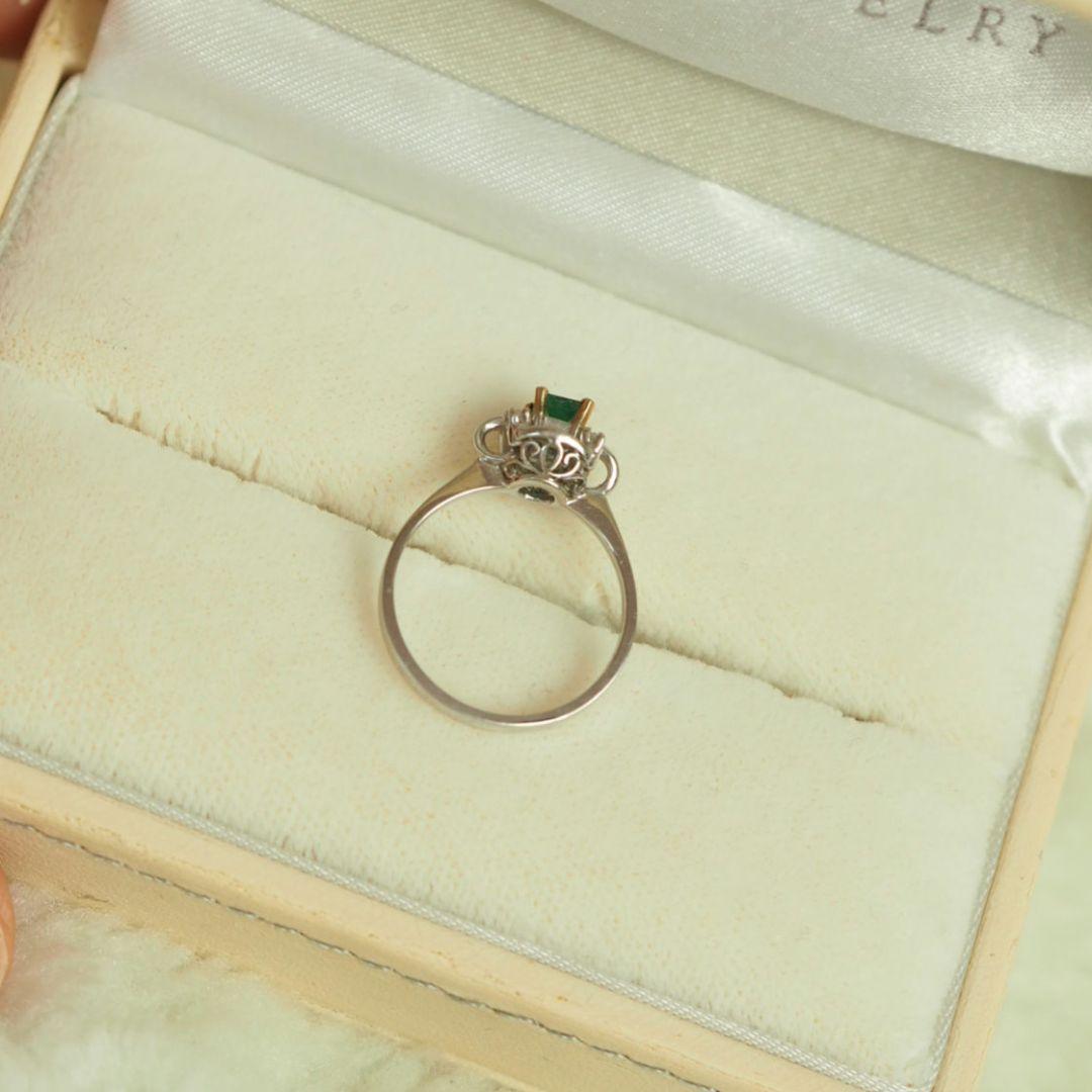 セ*E様 エメラルドリング K18 WG 指輪