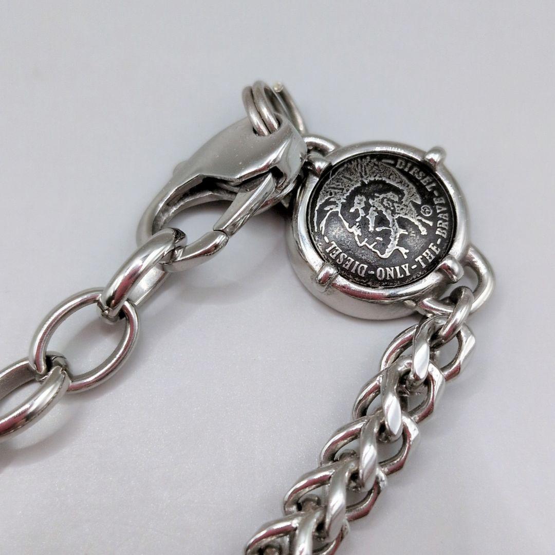 【希少 美品】 DIESEL ネックレス ディーゼル リング ロゴ シルバー